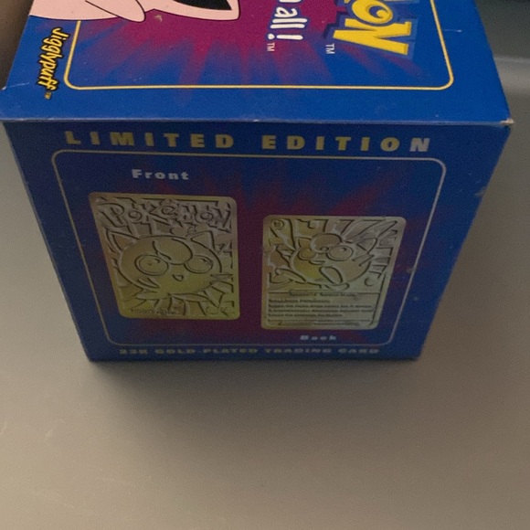 1999 Pokemon 23k Gold Plated Card JigglyPuff PokeBall Burger King w/Box - Picture 2 of 7